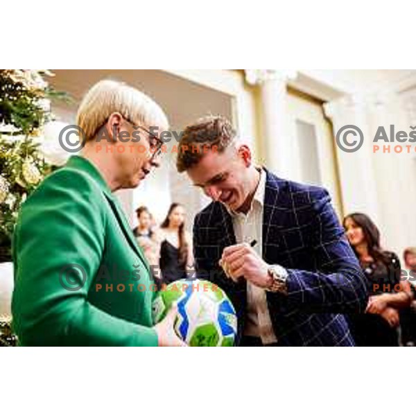 during Reception for Best Slovenian Sportswoman and Sportsman held by President of Slovenia in Ljubljana, Slovenia on December 9, 2025
