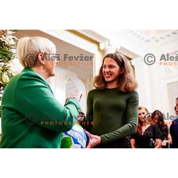 during Reception for Best Slovenian Sportswoman and Sportsman held by President of Slovenia in Ljubljana, Slovenia on December 9, 2025
