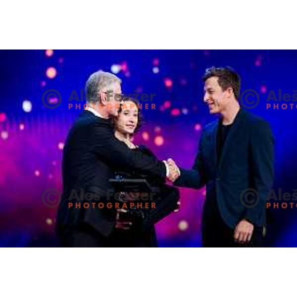 Franjo Bobinac, Nika Prevc and Jurij Tepes during Best Slovenian Sportsman of 2025 - Sportnik leta in Ljubljana, Slovenia on December 9, 2025