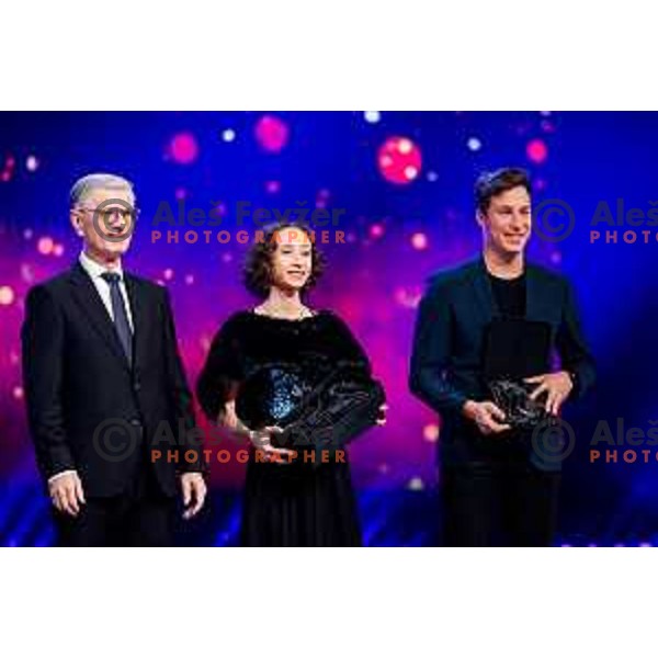 Franjo Bobinac, Nika Prevc and Jurij Tepes during Best Slovenian Sportsman of 2025 - Sportnik leta in Ljubljana, Slovenia on December 9, 2025