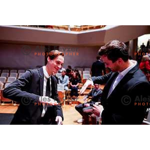 Domen Prevc and Robert Hrgota during Best Slovenian Sportsman of 2025 - Sportnik leta in Ljubljana, Slovenia on December 9, 2025