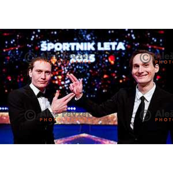 Anze Lanisek and Domen Prevc during Best Slovenian Sportsman of 2025 - Sportnik leta in Ljubljana, Slovenia on December 9, 2025