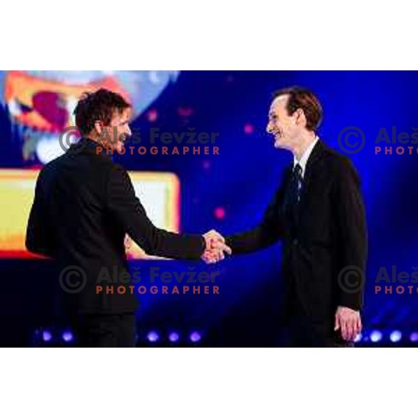 Robi Kranjec and Domen Prevc during Best Slovenian Sportsman of 2025 - Sportnik leta in Ljubljana, Slovenia on December 9, 2025