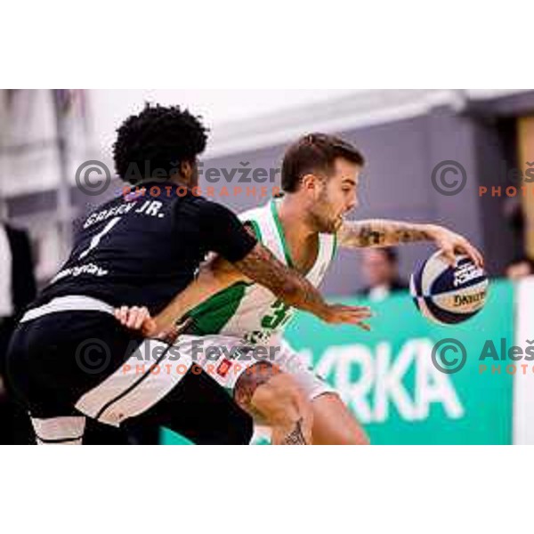 in action during OTP Bank League 2025/2026 basketball match between Krka and Perspektiva Ilirija in Marof Hall, Novo Mesto, Slovenia on December 10, 2025