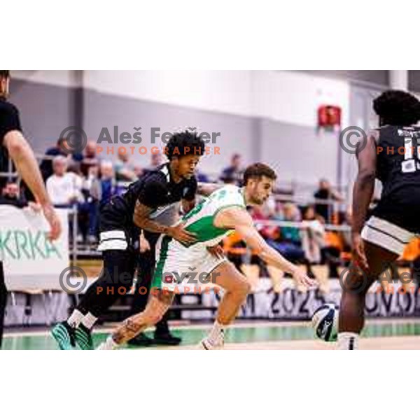 in action during OTP Bank League 2025/2026 basketball match between Krka and Perspektiva Ilirija in Marof Hall, Novo Mesto, Slovenia on December 10, 2025