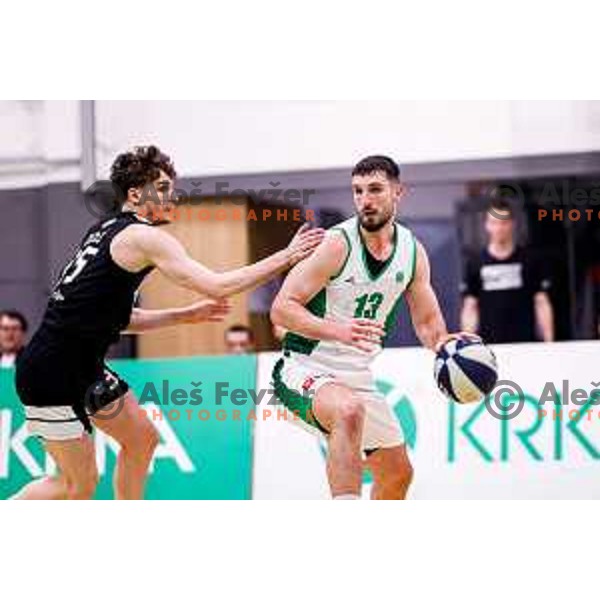 in action during OTP Bank League 2025/2026 basketball match between Krka and Perspektiva Ilirija in Marof Hall, Novo Mesto, Slovenia on December 10, 2025