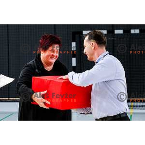 in action during quarter-final of Slovenian Handball Cup match between Trimo Trebnje and Gorenje Velenje in Trebnje, Slovenia on December 10, 2025