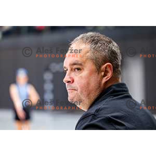 in action during quarter-final of Slovenian Handball Cup match between Trimo Trebnje and Gorenje Velenje in Trebnje, Slovenia on December 10, 2025