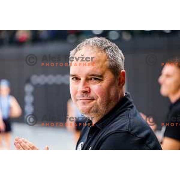 in action during quarter-final of Slovenian Handball Cup match between Trimo Trebnje and Gorenje Velenje in Trebnje, Slovenia on December 10, 2025
