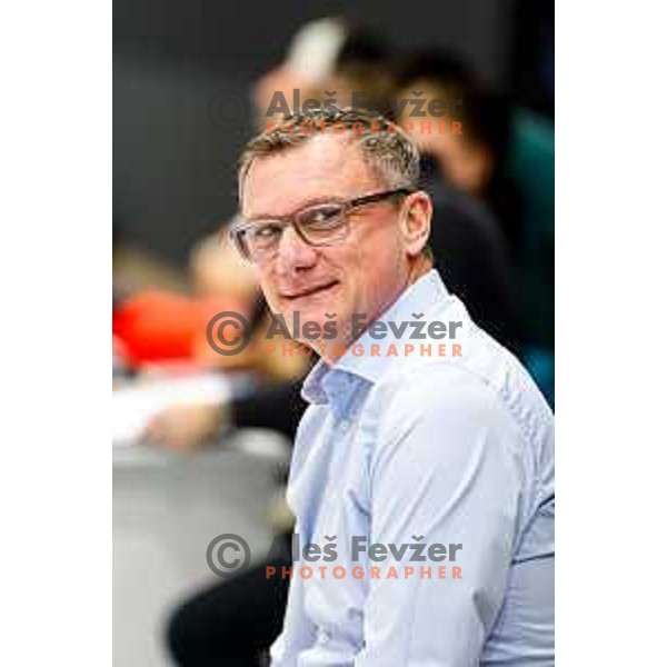 in action during quarter-final of Slovenian Handball Cup match between Trimo Trebnje and Gorenje Velenje in Trebnje, Slovenia on December 10, 2025