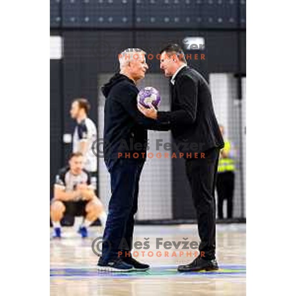 in action during quarter-final of Slovenian Handball Cup match between Trimo Trebnje and Gorenje Velenje in Trebnje, Slovenia on December 10, 2025