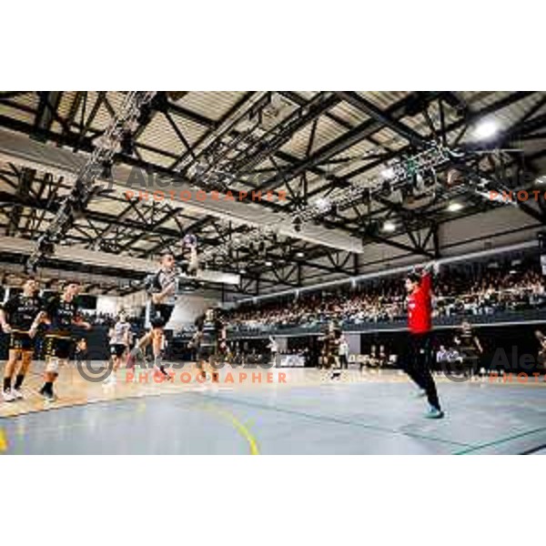 in action during quarter-final of Slovenian Handball Cup match between Trimo Trebnje and Gorenje Velenje in Trebnje, Slovenia on December 10, 2025
