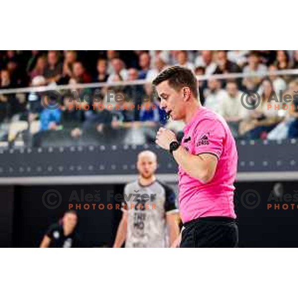 in action during quarter-final of Slovenian Handball Cup match between Trimo Trebnje and Gorenje Velenje in Trebnje, Slovenia on December 10, 2025
