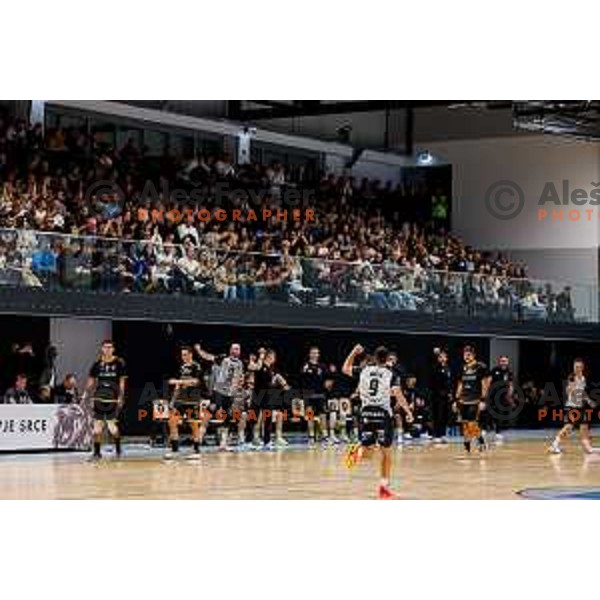 in action during quarter-final of Slovenian Handball Cup match between Trimo Trebnje and Gorenje Velenje in Trebnje, Slovenia on December 10, 2025