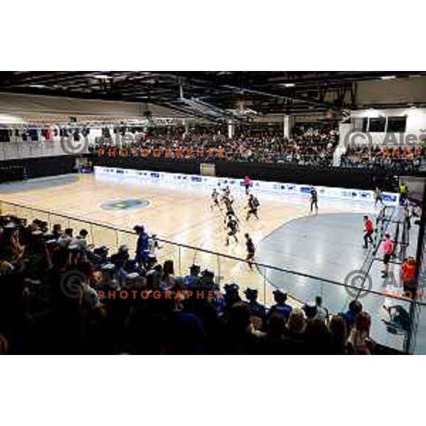 in action during quarter-final of Slovenian Handball Cup match between Trimo Trebnje and Gorenje Velenje in Trebnje, Slovenia on December 10, 2025
