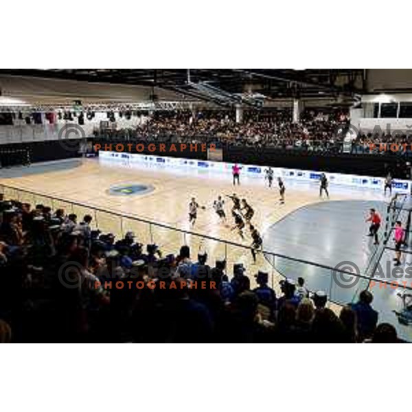 in action during quarter-final of Slovenian Handball Cup match between Trimo Trebnje and Gorenje Velenje in Trebnje, Slovenia on December 10, 2025