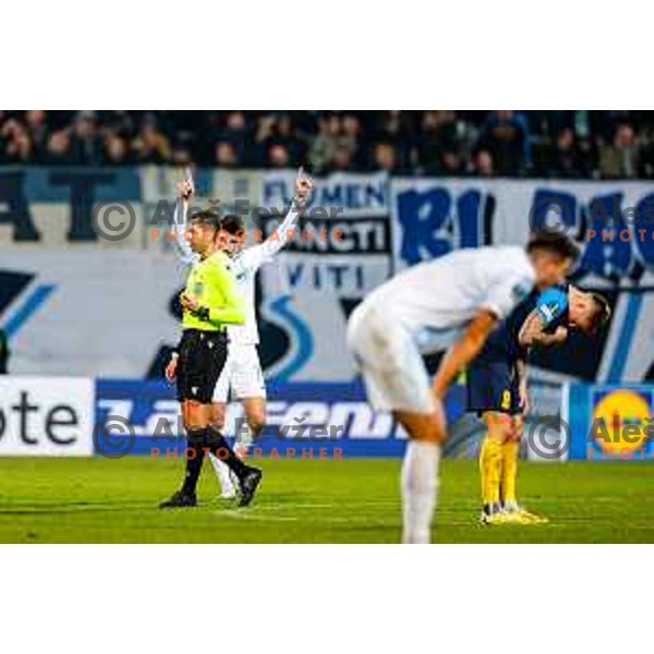 in action during UEFA Conference League 2025/2026 match day 5 between HNK Rijeka (CRO) and NK Celje (SLO) at Rujevica Stadium, Rijeka, Croatia on December 11, 2025
