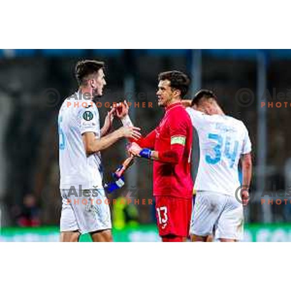 Stjepan Radeljic and Martin Zlomislic during UEFA Conference League 2025/2026 match day 5 between HNK Rijeka (CRO) and NK Celje (SLO) at Rujevica Stadium, Rijeka, Croatia on December 11, 2025