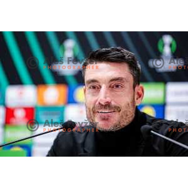 Albert Riera, head coach of Celje during press conference after round 5 UEFA Conference League 2025/2026 match between HNK Rijeka (CRO) and NK Celje (SLO) at Rujevica Stadium, Rijeka, Croatia on December 11, 2025