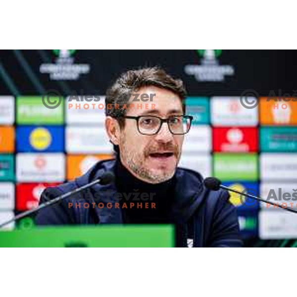 Victor Sanchez, head coach of Rijeka during press conference after round 5 UEFA Conference League 2025/2026 match between HNK Rijeka (CRO) and NK Celje (SLO) at Rujevica Stadium, Rijeka, Croatia on December 11, 2025