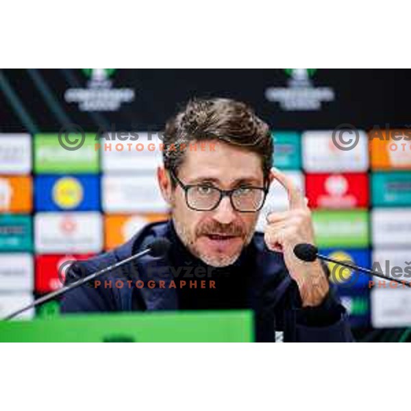 Victor Sanchez, head coach of Rijeka during press conference after round 5 UEFA Conference League 2025/2026 match between HNK Rijeka (CRO) and NK Celje (SLO) at Rujevica Stadium, Rijeka, Croatia on December 11, 2025