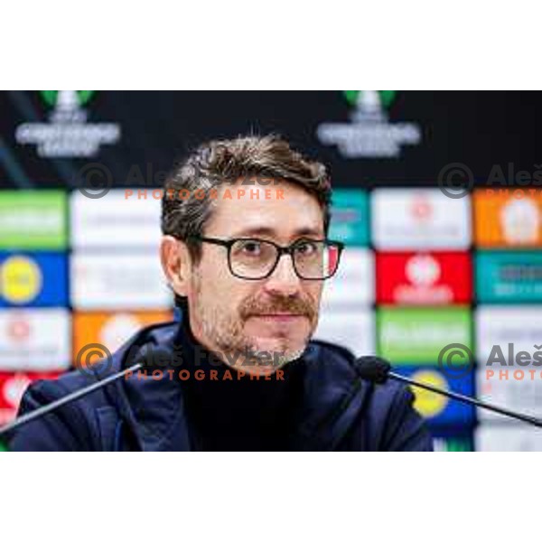 Victor Sanchez, head coach of Rijeka during press conference after round 5 UEFA Conference League 2025/2026 match between HNK Rijeka (CRO) and NK Celje (SLO) at Rujevica Stadium, Rijeka, Croatia on December 11, 2025
