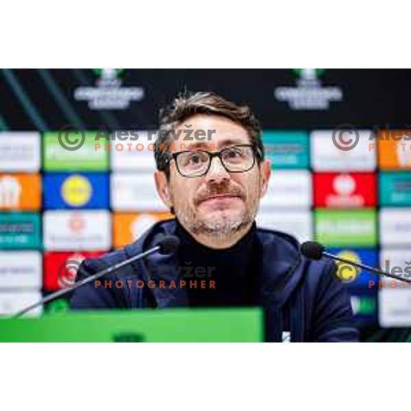 Victor Sanchez, head coach of Rijeka during press conference after round 5 UEFA Conference League 2025/2026 match between HNK Rijeka (CRO) and NK Celje (SLO) at Rujevica Stadium, Rijeka, Croatia on December 11, 2025