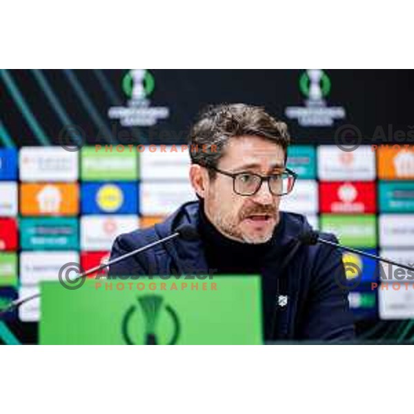 Victor Sanchez, head coach of Rijeka during press conference after round 5 UEFA Conference League 2025/2026 match between HNK Rijeka (CRO) and NK Celje (SLO) at Rujevica Stadium, Rijeka, Croatia on December 11, 2025