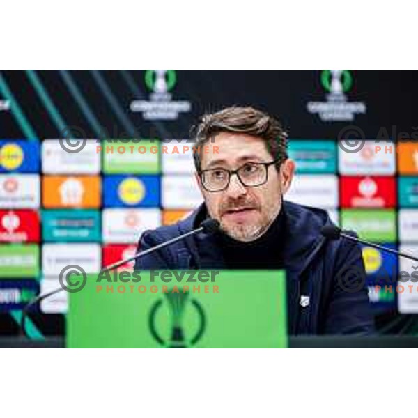 Victor Sanchez, head coach of Rijeka during press conference after round 5 UEFA Conference League 2025/2026 match between HNK Rijeka (CRO) and NK Celje (SLO) at Rujevica Stadium, Rijeka, Croatia on December 11, 2025