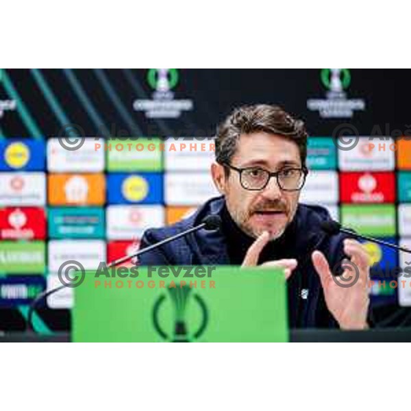 Victor Sanchez, head coach of Rijeka during press conference after round 5 UEFA Conference League 2025/2026 match between HNK Rijeka (CRO) and NK Celje (SLO) at Rujevica Stadium, Rijeka, Croatia on December 11, 2025