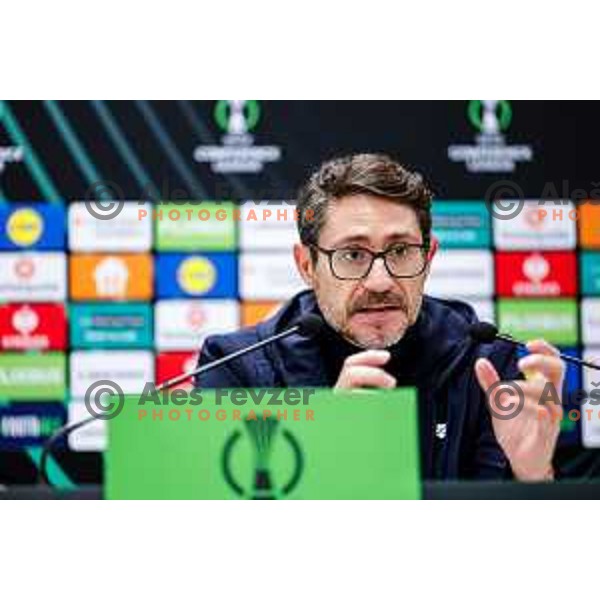 Victor Sanchez, head coach of Rijeka during press conference after round 5 UEFA Conference League 2025/2026 match between HNK Rijeka (CRO) and NK Celje (SLO) at Rujevica Stadium, Rijeka, Croatia on December 11, 2025