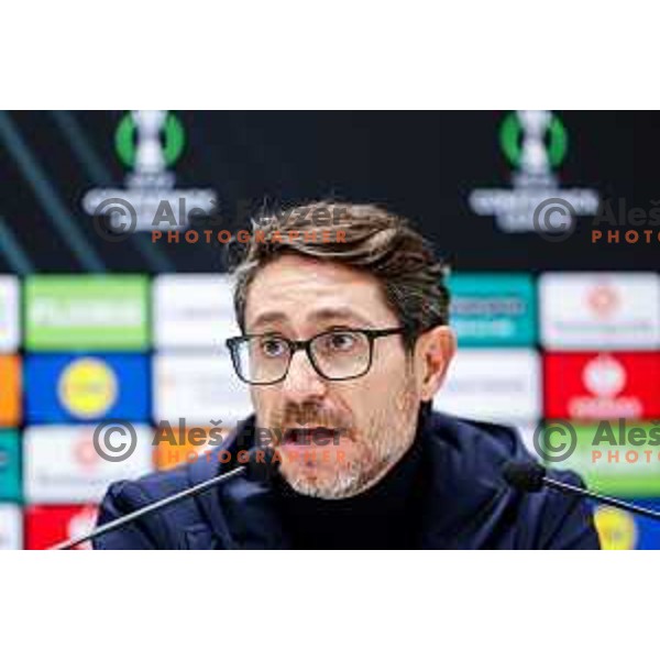 Victor Sanchez, head coach of Rijeka during press conference after round 5 UEFA Conference League 2025/2026 match between HNK Rijeka (CRO) and NK Celje (SLO) at Rujevica Stadium, Rijeka, Croatia on December 11, 2025