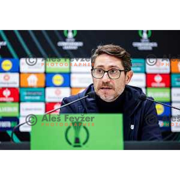 Victor Sanchez, head coach of Rijeka during press conference after round 5 UEFA Conference League 2025/2026 match between HNK Rijeka (CRO) and NK Celje (SLO) at Rujevica Stadium, Rijeka, Croatia on December 11, 2025