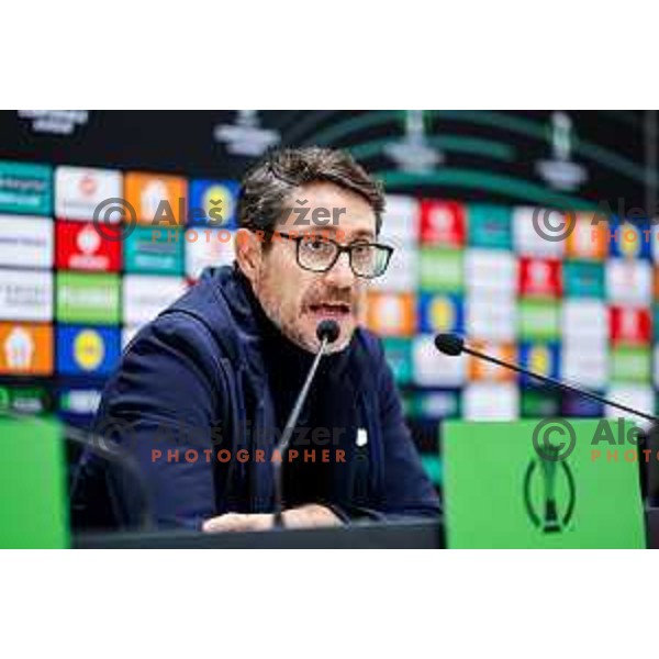 Victor Sanchez, head coach of Rijeka during press conference after round 5 UEFA Conference League 2025/2026 match between HNK Rijeka (CRO) and NK Celje (SLO) at Rujevica Stadium, Rijeka, Croatia on December 11, 2025
