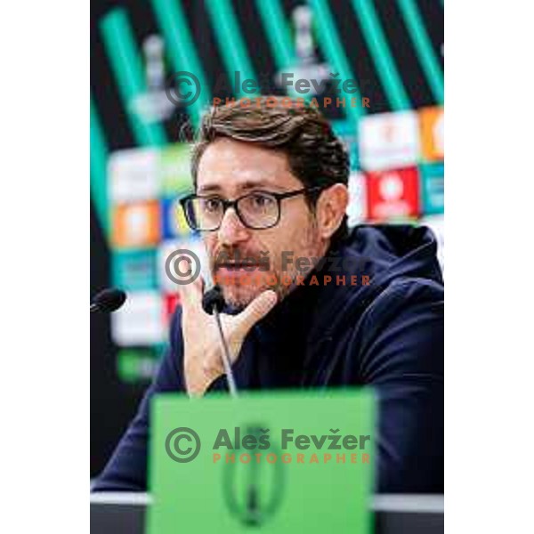 Victor Sanchez, head coach of Rijeka during press conference after round 5 UEFA Conference League 2025/2026 match between HNK Rijeka (CRO) and NK Celje (SLO) at Rujevica Stadium, Rijeka, Croatia on December 11, 2025