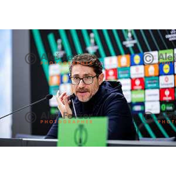 Victor Sanchez, head coach of Rijeka during press conference after round 5 UEFA Conference League 2025/2026 match between HNK Rijeka (CRO) and NK Celje (SLO) at Rujevica Stadium, Rijeka, Croatia on December 11, 2025