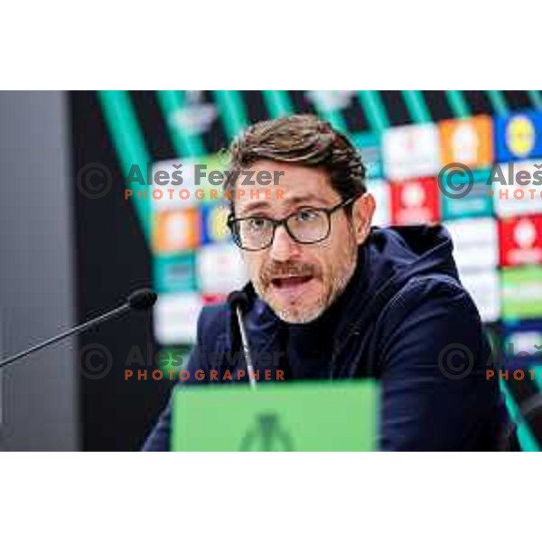 Victor Sanchez, head coach of Rijeka during press conference after round 5 UEFA Conference League 2025/2026 match between HNK Rijeka (CRO) and NK Celje (SLO) at Rujevica Stadium, Rijeka, Croatia on December 11, 2025