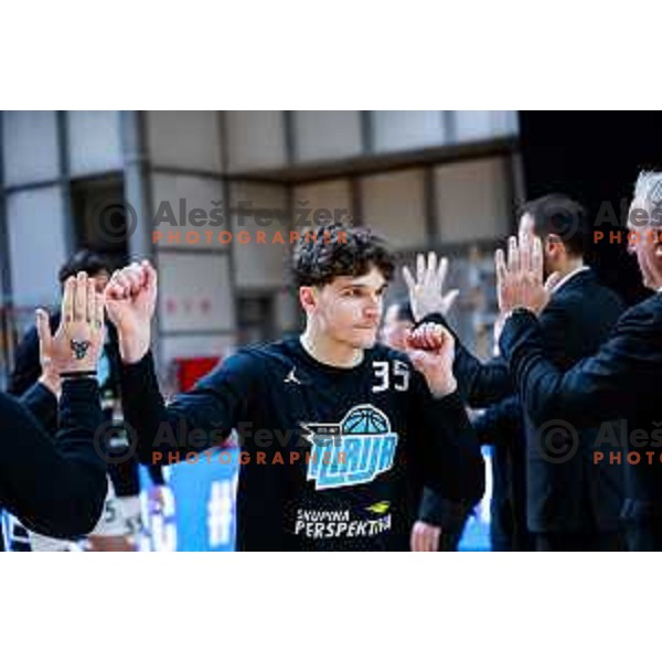 Luka Kures during AdmiralBet ABA League 2025/2026 basketball match between Perspektiva Ilirija and Buducnost VOLI in Tivoli Hall, Ljubljana, Slovenia on December 13, 2025