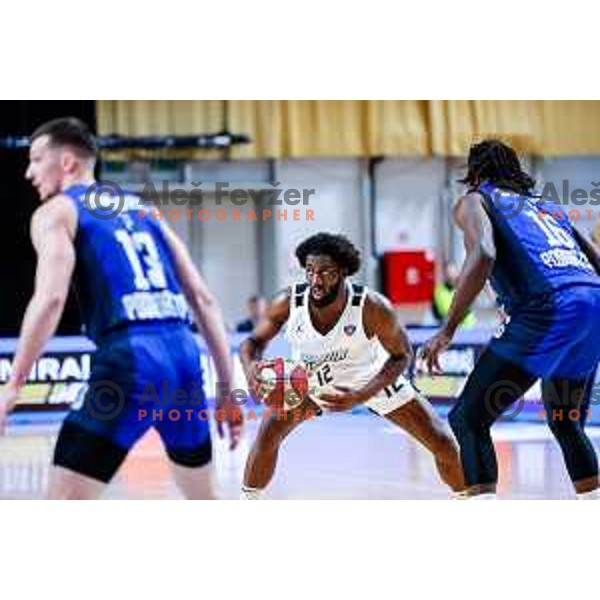 Shittu in action during AdmiralBet ABA League 2025/2026 basketball match between Perspektiva Ilirija and Buducnost VOLI in Tivoli Hall, Ljubljana, Slovenia on December 13, 2025