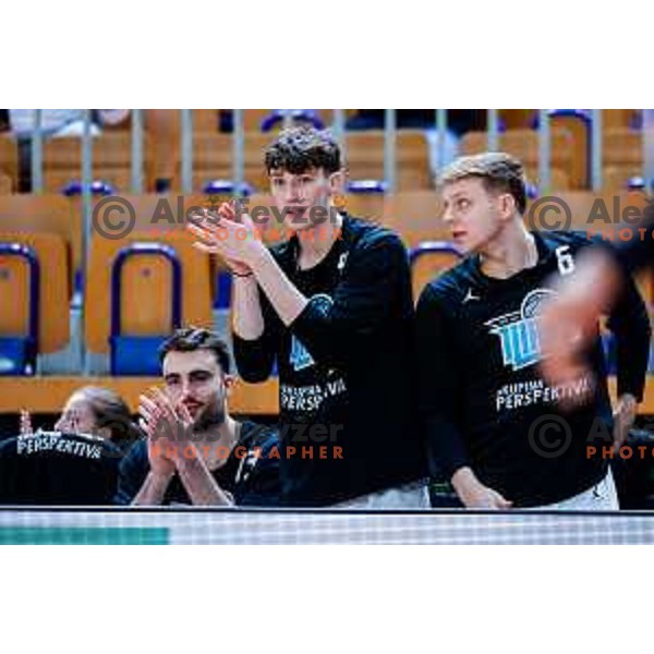 Mark Padjen and Gasper Skorjanc during AdmiralBet ABA League 2025/2026 basketball match between Perspektiva Ilirija and Buducnost VOLI in Tivoli Hall, Ljubljana, Slovenia on December 13, 2025