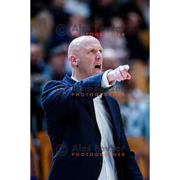 Andrej Zakelj, head coach of Buducnost VOLI during AdmiralBet ABA League 2025/2026 basketball match between Perspektiva Ilirija and Buducnost VOLI in Tivoli Hall, Ljubljana, Slovenia on December 13, 2025