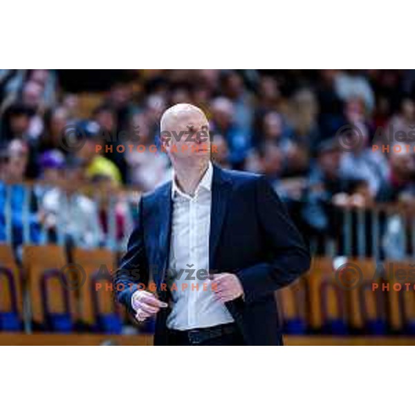 Andrej Zakelj, head coach of Buducnost VOLI during AdmiralBet ABA League 2025/2026 basketball match between Perspektiva Ilirija and Buducnost VOLI in Tivoli Hall, Ljubljana, Slovenia on December 13, 2025