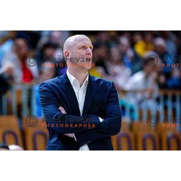 Andrej Zakelj, head coach of Buducnost VOLI during AdmiralBet ABA League 2025/2026 basketball match between Perspektiva Ilirija and Buducnost VOLI in Tivoli Hall, Ljubljana, Slovenia on December 13, 2025