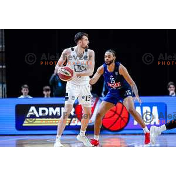 Robert Jurkovic in action during AdmiralBet ABA League 2025/2026 basketball match between Perspektiva Ilirija and Buducnost VOLI in Tivoli Hall, Ljubljana, Slovenia on December 13, 2025