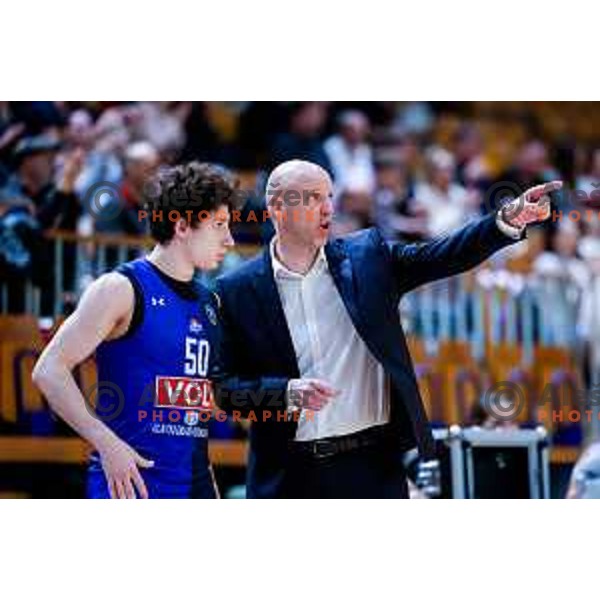 Andrej Zakelj, head coach of Buducnost VOLI during AdmiralBet ABA League 2025/2026 basketball match between Perspektiva Ilirija and Buducnost VOLI in Tivoli Hall, Ljubljana, Slovenia on December 13, 2025
