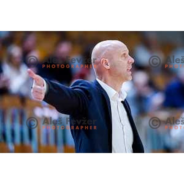 Andrej Zakelj, head coach of Buducnost VOLI during AdmiralBet ABA League 2025/2026 basketball match between Perspektiva Ilirija and Buducnost VOLI in Tivoli Hall, Ljubljana, Slovenia on December 13, 2025