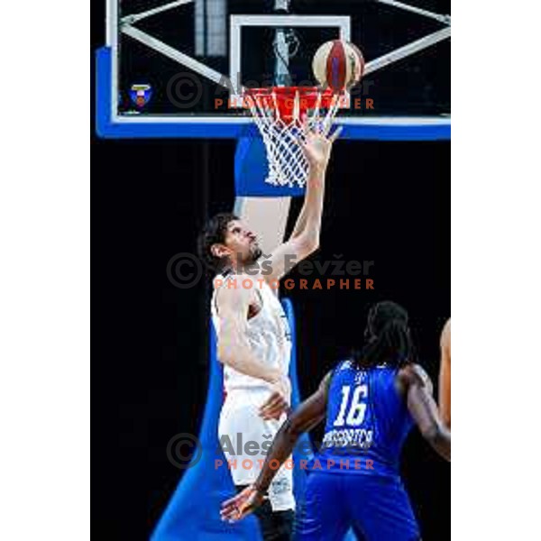 Boban Marjanovic in action during AdmiralBet ABA League 2025/2026 basketball match between Perspektiva Ilirija and Buducnost VOLI in Tivoli Hall, Ljubljana, Slovenia on December 13, 2025