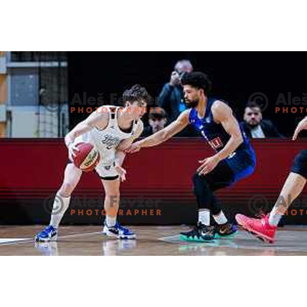 Mark Padjen in action during AdmiralBet ABA League 2025/2026 basketball match between Perspektiva Ilirija and Buducnost VOLI in Tivoli Hall, Ljubljana, Slovenia on December 13, 2025