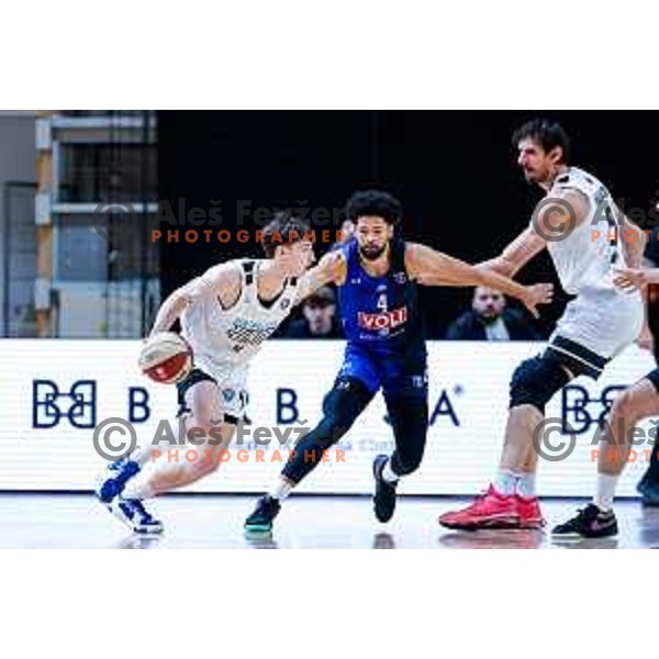 Mark Padjen in action during AdmiralBet ABA League 2025/2026 basketball match between Perspektiva Ilirija and Buducnost VOLI in Tivoli Hall, Ljubljana, Slovenia on December 13, 2025