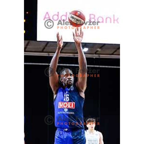 Wendell Green Jr. and Kevin Ferrell in action during AdmiralBet ABA League 2025/2026 basketball match between Perspektiva Ilirija and Buducnost VOLI in Tivoli Hall, Ljubljana, Slovenia on December 13, 2025 